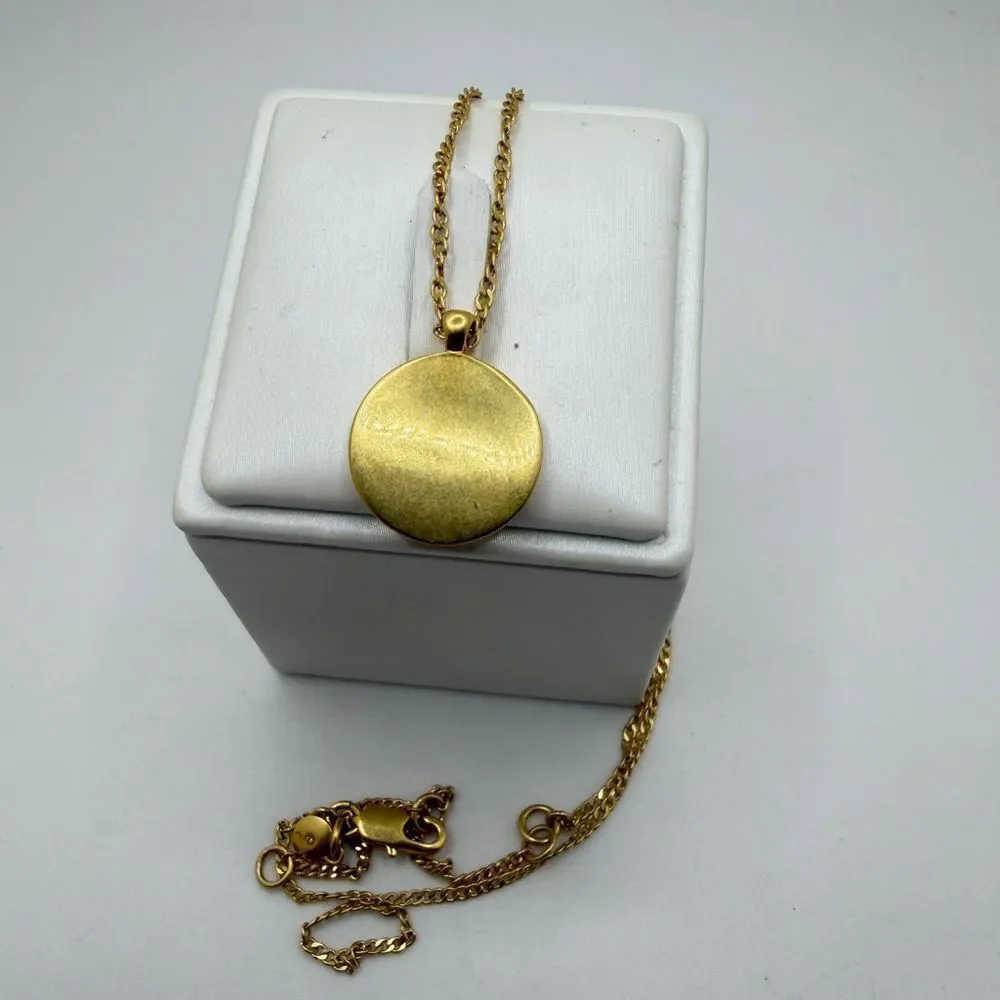 19" Madewell gold tone metal "coin" pendant necklace! - Picture 4 of 13